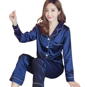 Women's Sleepwear Set Satin Silk Fabric