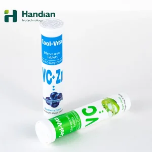 Tableta efervescente de sabor a arándano OEM disponible Vc 600mg y Zinc 5mg