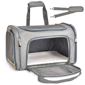 Soft Sided Pet Carrier Travel Washable Removable Mat