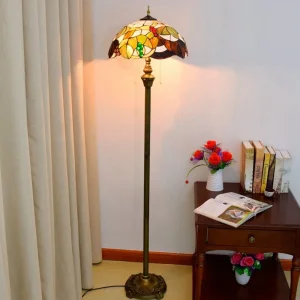 Luminária de Chão Decorativa de Uva Americana Vintage com Design em Vidro Colorido