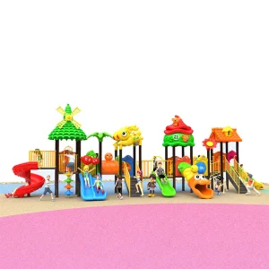 Kids Outdoor Playground with Swing Balance Monkey Bar Play Parts Plastic Slide