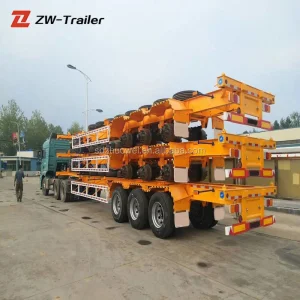 Zw Group 3 Axle 20FT 40FT Skeletal Container Chassis Skeleton Semi Trailer for Dominica