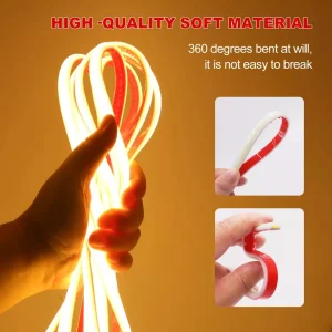 Flexible Neon COB LED Strip Lights 220V 288LEDs/M Self Adhesive Design Cabinet Lighting
