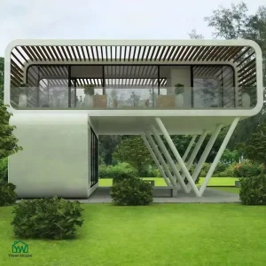 Construcción de bajo carbono y ahorro de energía, fábrica de cabañas de manzana, precio moderno de casa cápsula modular, casa prefabricada de estructura de acero, cabaña ecológica verde para turismo