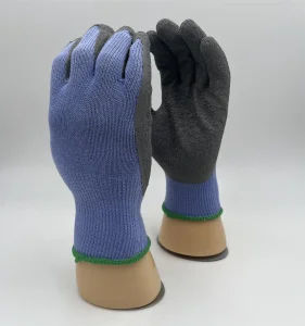 10g String Knit Liner Black Latex Rough Finish Work Glove