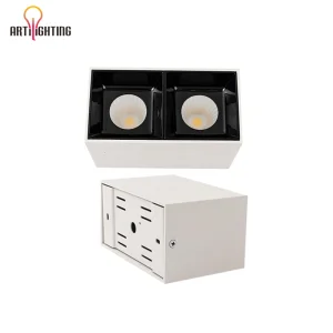 High-Display Ceiling Mounted Double-Module Deep Anti-Glare Spotlight COB Commercial LED Downlight for Residential Rooms
