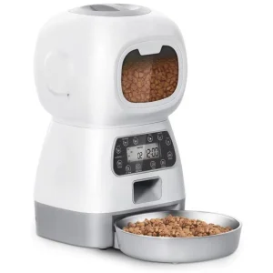3.5L Smart Pet Feeder with WiFi App Control and Voice Recorder for Dogs Cats Timing Portion Control Automatic Dog Food Dispenser