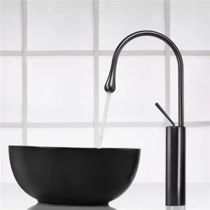 European Style Modern Brass Matte Grey Black 360 Degree Rotating Bathroom Faucet