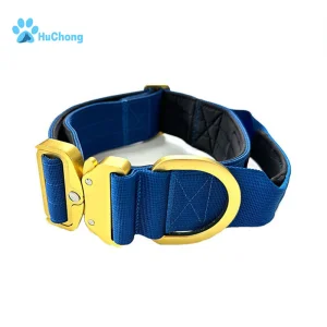 Colar de Cão Tático de Luxo Ajustável de Nylon Neoprene Macio com Almofada de Alumínio e Alça Personalizado 2 Polegada com Logotipo