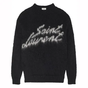 Custom logo Design Mohair Knitted Pullover Sweater