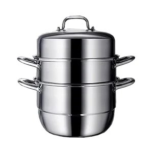 Stainless Steel Steamer Cookware 3-Layer Composite Pot Bottom Steaming Shrimp Boiling Pork Ribs Soup