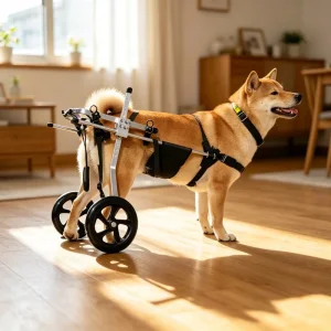 Carro de soporte para patas traseras de metal ligero para perros heridos ancianos de tamaño mediano y grande