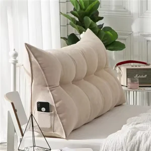 Space Saving Body Positioning Wedge Pillow Triangle Headboard Backrest Cushion