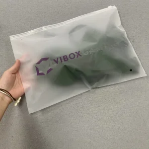 Custom Eco Friendly Frosted Zipper Bags Zip Lock T-Shirt Swimwear Clothing Packaging Bags With Logo