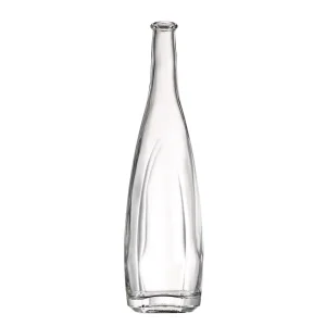 China 1000 ml flat round liquor glass bottle