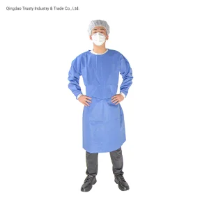 Quirúrgico médicos desechables SMS reforzado/PP PE/CPE/PP Traje Srub monos/ Nivel de la AAMI 2/3/4 La Ropa de protección de aislamiento de Bata de laboratorio de la bata de hospital para CE FDA