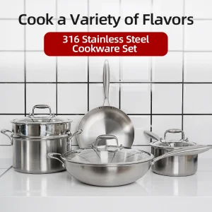 Custom Luxury Kitchen 3 Ply Cookware Set