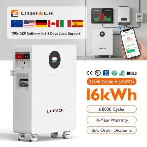 Solar Power 16Kwh 15kwh Lithium Battery 51.2v 314Ah 300Ah Home Solar System Battery Power Storage Supply Station With Wheel