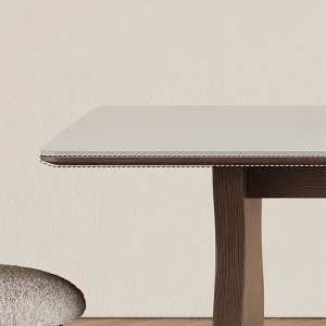 French-Style Rock Plate Solid Wood Dining Table and Chair Set Modern Simple Design Durable Dining Room Furniture