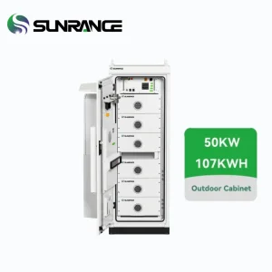 Sunrange 107kwh Outdoor Battery Cabinet Distributed Air Cooled Industrial &amp; Commercial Use Lithium Battery Energy Storage Cabinet Solar Energy System