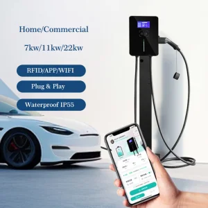 EV 7kW Household Electric Charging Station Car Charger Hybrid Solar Charging System for Home Use with Wifi APP