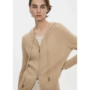 Luxury Hooded Fit Slim with Wide Sleeves Opening Design Customized Cashmere Women's Knit Cardigan for Summer Spring Wear Wholesale Jumpsuit Jacket Knit Sweater
