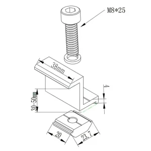 Aluminum Solar Panel End Clamps PV