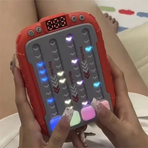 Electronic Music Rhythm Puzzle Game Machine Montessori Pockets Travel Toy Light Up Sensory Fast Push Table Game