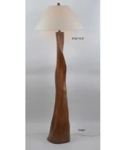 Customized Modern Decorative Brass Home Hotel Bedroom Wood Floor Standing Lamp with Fabric Shade Floor Lamp