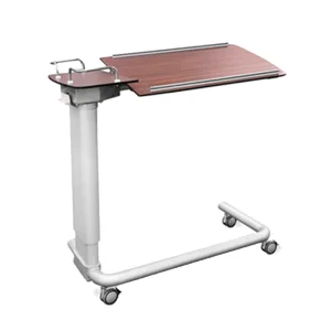 Wood ABS Hospital Overbed Dining Table with Adjustable Height