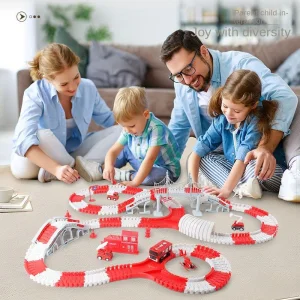 High-Demand Fire Track Vehicle Toy Slide Children Train Adventure Quest Educational Puzzle Toy for Kids Family Bonding