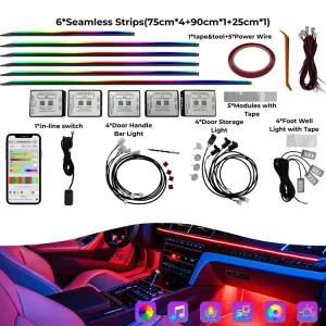 Smart RGB Car Interior Lighting Kit