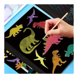Kids Dinosaur Theme Magic Scratch Paper Art Set
