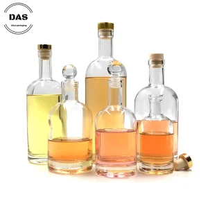 Transparent 200ml 700ml 750ml Frosted Mini Empty Rum Spirit Whisky Glass Vodka Liquor Bottle with Cork