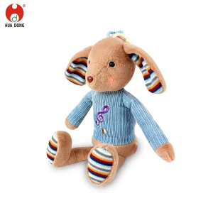 Hot Style Factory Direct Selling Interactive Sensor Musical Plush Toy Baby Educational Stuffed Doll Puppy Cartoon Shape Sleeping Soothing Electric Kids Toy