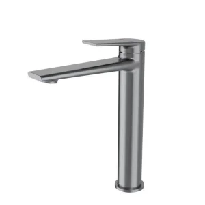 Brushed Nickel Tall Vessel Faucet Single Handle Bathroom Mixer Tap Modern Design Premium Brass Construction Wholesale