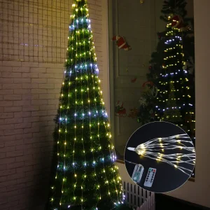 Estrelas Pendentes Brilhantes Luzes de Conto de Fadas para Festas Casamentos Pátio Iluminação Decorativa em Cascata