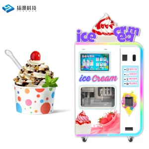 OEM Custom Smart 24 Hours Self Service Touch Screen Machine Maker Fully Automatic Soft Ice Cream Vending Machine for Business