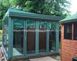 Green Color Aluminium Glass Conservatory with Customized Design for SPA House Garden House Flower House Home Office Home Gym From China Factory with Warranty