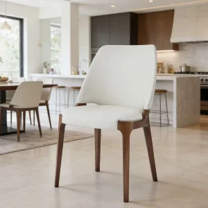 Cadeiras de Jantar Estofadas de Alta Qualidade com Pernas de Madeira Sólida e Design Ergonômico com Curva de Acento