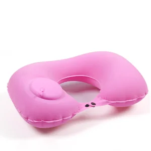 Wholesale Soft U Shape Inflatable Neck Head Pillow for Traveller Officer Short Rest Air Inflated Airplane Car Pillow