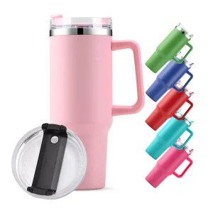 Wholesale Hot Sales Powder Coated Custom Imprint 40oz Stainless Steel Travel Mug Tumbler Vacuum Insulated Mug with Straw and Lid