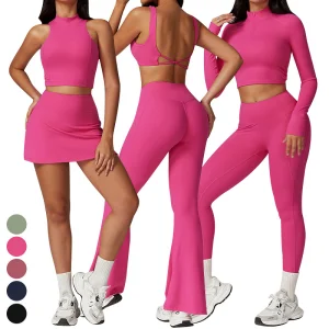 Quick Dry Super Soft Activewear Casual Running Sports Bra Skirt Leggings Suit Custom Logo Yoga Workout Wear for Women Gym Fitness Sets