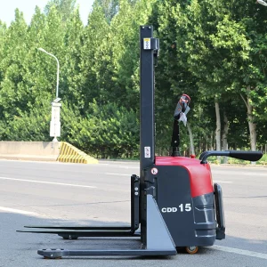 1.5 Ton Full Electric Self Load Lifting 2ton Pallet Stacker Standing Style All Terrain Pallet Stacker Hot Sales
