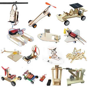 DIY STEM Educational Toy Science Assembly Wooden Puzzle Kits for Kids Physics Toys
