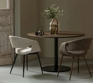 Commercial Modern Unique Style Dining Room Chairs Luxury Cream White Material Fabric Arm Accent Cafe Chairs for Restaurant