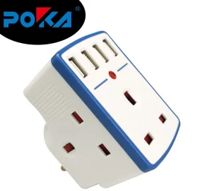 Adaptador de Carregador de Bateria USB para Laptop Móvel com Tomada Multi UK