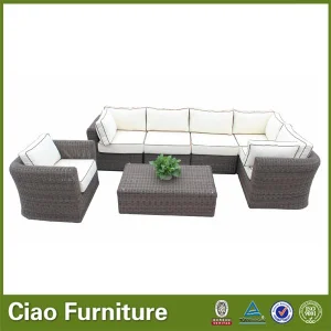 Wicker Rattan Sectional Lounge Sofa Set Garden Outdoor Furnitures (CF898)
