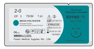 Green Polyester Surgical Suture with Good Quality OEM