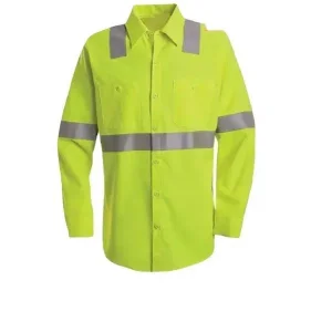 65%Cotton 34%Polyester 1%Antistatic Ropa de trabajo a prueba de fuego y calor con advertencia visible de peligro de arco eléctrico